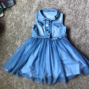 Toddler jean tulle skirt dress